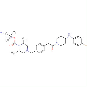 1-Piperazinecarboxylic acid,4-[[4-[2-[4-[(4-fluorophenyl)amino]-1-piperidinyl]-2-oxoethyl]phenyl]methyl]-2,6-dimethyl-, 1,1-dimethylethyl ester, (2R,6S)-rel-