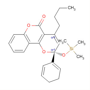 2H,5H-Pyrano[3,2-c][1]benzopyran-5-one,4-butyl-3,4-dihydro-2-phenyl-2-[(trimethylsilyl)oxy]-, (2R,4S)-rel-