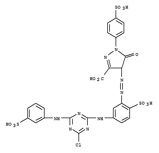 4-[[5-[[4-chloro-6-[(3-sulphophenyl)amino]-1,3,5-triazin-2-yl]amino]-2-sulphophenyl]azo]-4,5-dihydro-5-oxo-1-(4-sulphophenyl)-1H-pyrazole-3-carboxylic acid