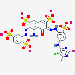 2,7-NAPHTHALENEDISULFONIC ACID 4-AMINO-6-[[5-[(5-CHLORO-2-FLUORO-6-METHYL-PYRIMIDIN-4-YL)AMINO]-2-SULFOPHENYL]AZO]-3-[(2,5-DISULFOPHENYL)AZO]-5-HYDROXY-,POTASSIUM SALT