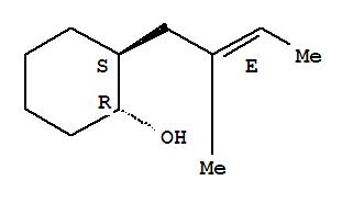 (1S,2R)-2-[(2E)-2-methylbut-2-en-1-yl]cyclohexanol molecular structure
