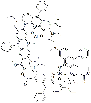 Xanthylium, 3,6-bis(diethylamino)-9-2-(methoxycarbonyl)phenyl-, molybdatesilicate molecular structure