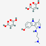 (z)-but-2-enedioic Acid;1-[3-(dimethylamino)propylamino]-4-methyl-5h-pyrido[4,3-b]indol-8-ol molecular structure