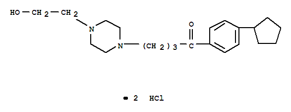 1-(4-cyclopentylphenyl)-4-[4-(2-hydroxyethyl)piperazin-1-yl]butan-1-one dihydrochloride