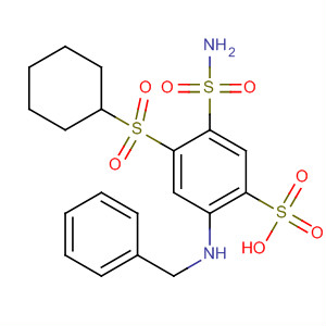 Benzenesulfonic acid,5-(aminosulfonyl)-4-(cyclohexylsulfonyl)-2-[(phenylmethyl)amino]- molecular structure