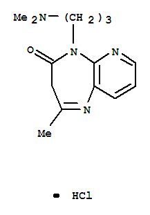 5-[3-(dimethylamino)propyl]-2-methyl-3,5-dihydro-4H-pyrido[2,3-b][1,4]diazepin-4-one hydrochloride molecular structure