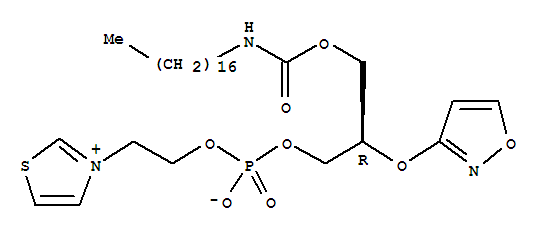 (2R)-3-({hydroxy[2-(1,3-thiazol-3(2H)-yl)ethoxy]phosphoryl}oxy)-2-(isoxazol-3-yloxy)propyl (1E)-heptadec-1-en-1-ylcarbamate molecular structure