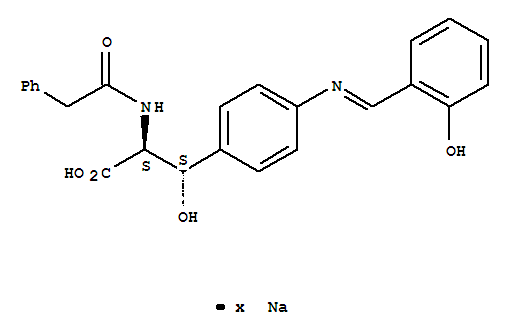 sodium (2R,3R)-3-hydroxy-3-(4-{[(E)-(6-oxocyclohexa-2,4-dien-1-ylidene)methyl]amino}phenyl)-2-[(phenylacetyl)amino]propanoate