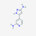 4-(3-amino-1H-pyrazol-5-yl)-N-methylpyridin-2-amine molecular structure