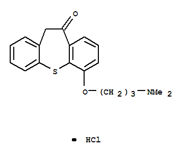 Dibenzo(b,f)thiepin-10(11H)-one, 6-(3-(dimethylamino)propoxy)-, hydroc hloride molecular structure