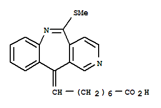 (8E)-8-[5-(methylsulfanyl)-11H-pyrido[4,3-c][1]benzazepin-11-ylidene]octanoic acid molecular structure