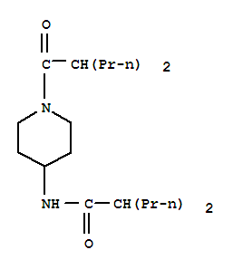 2-propyl-N-[1-(2-propylpentanoyl)piperidin-4-yl]pentanamide molecular structure