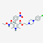 2-[4-(4-chlorophenyl)piperazin-1-yl]ethyl 5-(ethoxycarbamoyl)-2,6-dimethyl-4-(3-nitrophenyl)-1,4-dihydropyridine-3-carboxylate molecular structure