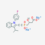 disodium (3S)-4-({[1-(4-fluorophenyl)-3-(propan-2-yl)-1H-indol-2-yl]ethynyl}phosphinato)-3-hydroxybutanoate molecular structure
