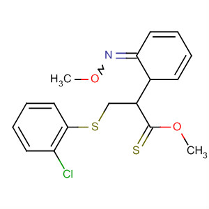 Benzeneethanethioic acid,2-[[(2-chlorophenyl)thio]methyl]-a-(methoxyimino)-, S-methyl ester molecular structure