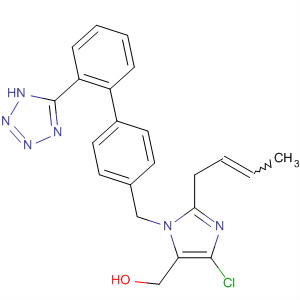 1H-Imidazole-5-methanol,2-(2-butenyl)-4-chloro-1-[[2'-(1H-tetrazol-5-yl)[1,1'-biphenyl]-4-yl]methyl]- molecular structure