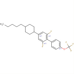 1,1'-Biphenyl, 2,6-difluoro-4-(4-pentylcyclohexyl)-4'-(trifluoromethoxy)-,trans- molecular structure