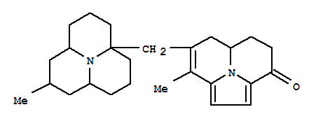 3H-Pyrrolo[2,1,5-de]quinolizin-3-one,7-[(decahydro-8-methylpyrido[2,1,6-de]quinolizin-3a(1H)-yl)methyl]-4,5,5a,6-tetrahydro-8-methyl-,[3aR-[3aa(S*),6aa,8a,9ab]]- molecular structure