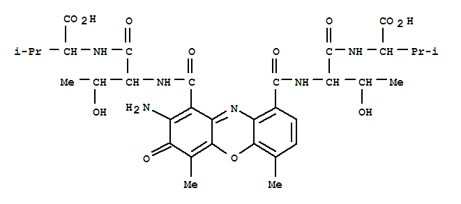 (2S,2'S)-2,2'-{(2-amino-4,6-dimethyl-3-oxo-3H-phenoxazine-1,9-diyl)bis[(2-hydroxypropane-1,1-diyl)imino(1,2-dioxoethane-2,1-diyl)imino]}bis(3-methylbutanoic acid) 