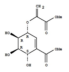 1-Cyclohexene-1-carboxylicacid, 4,5,6-trihydroxy-3-[[1-(methoxycarbonyl)ethenyl]oxy]-, methyl ester,[3R-(3a,4b,5b,6a)]- molecular structure