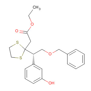 1,3-Dithiolane-2-acetic acid,2-[1-(3-hydroxyphenyl)-2-(phenylmethoxy)ethyl]-, ethyl ester, (S)- molecular structure