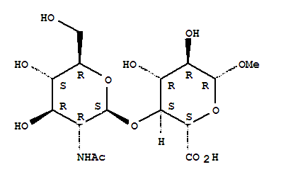 methyl-2-acetamido-2-deoxyglucopyranosyl-1-4-glucopyranosiduronic acid molecular structure