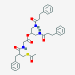 Glycine, N-(2-((acetylthio)methyl)-1-oxo-3-phenylpropyl)-, 2-((1-oxo-3-phenylpropyl)amino)-1-(((1-oxo-3-phenylpropyl)amino)methyl)ethyl ester, (+-)-