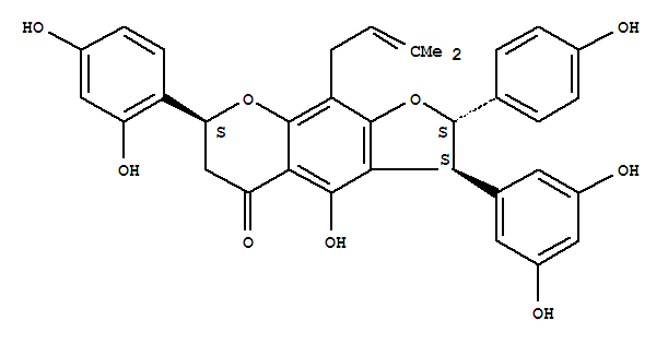 5H-Furo[3,2-g][1]benzopyran-5-one,7-(2,4-dihydroxyphenyl)-3-(3,5-dihydroxyphenyl)-2,3,6,7-tetrahydro-4-hydroxy-2-(4-hydroxyphenyl)-9-(3-methyl-2-buten-1-yl)-,(2S,3S,7S)-