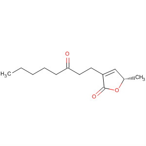 2(5H)-Furanone, 5-methyl-3-(3-oxooctyl)-, (5S)- molecular structure