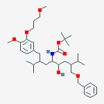 tert-butyl {(3S,5S,6S,8S)-8-[(benzyloxy)methyl]-6-hydroxy-3-[4-methoxy-3-(3-methoxypropoxy)benzyl]-2,9-dimethyldecan-5-yl}carbamate molecular structure