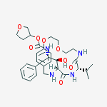 1'S,2'S,2 S,9S,12R)-12-[2'-[[(3 TETRAHYDROFURANYLOXY)CARBONYL]AMINO]-1'-HYDROXY-3'-PHENYLPROP-1'-YL]-9-(1-METHYLETHYL)-7,10,13-TRIAZA-1,4-DIOXO-8,11-DIOXO[14]PARACYCLOPHANE molecular structure
