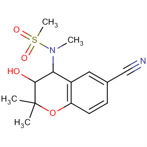 Methanesulfonamide,N-(6-cyano-3,4-dihydro-3-hydroxy-2,2-dimethyl-2H-1-benzopyran-4-yl)-N-methyl-, trans- molecular structure