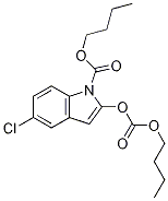 2-butoxycarbonyloxy-5-chloro-indole- 1-carboxylic acid butyl ester molecular structure