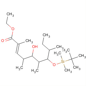 2-Decenoic acid,7-[[(1,1-dimethylethyl)dimethylsilyl]oxy]-5-hydroxy-2,4,6,8-tetramethyl-,ethyl ester, (2E,4R,5S,6R,7R,8S)- molecular structure