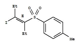 (1Z)-1-ethyl-2-iodobut-1-en-1-yl 4-methylphenyl sulfone molecular structure