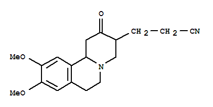 3-(9,10-dimethoxy-2-oxo-1,3,4,6,7,11b-hexahydro-2H-pyrido[2,1-a]isoquinolin-3-yl)propanenitrile molecular structure