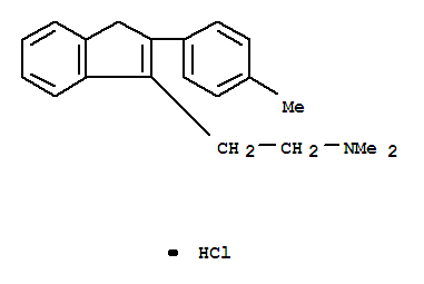 N,N-dimethyl-2-[2-(4-methylphenyl)-1H-inden-3-yl]ethanamine hydrochloride (1:1) molecular structure