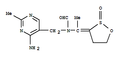 Formamide,N-[(4-amino-2-methyl-5-pyrimidinyl)methyl]-N-[1-(2-oxido-1,2-oxathiolan-3-ylidene)ethyl]- molecular structure