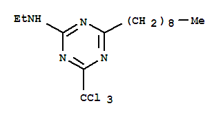 N-ethyl-4-nonyl-6-(trichloromethyl)-1,3,5-triazin-2-amine molecular structure