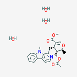 Methyl (2s,3s,4s)-3-(acetyloxymethyl)-2-methyl-4-[(9-methylpyrido[3,4-b]indol-1-yl)methyl]-3,4-dihydro-2h-pyran-5-carboxylate;trihydrate molecular structure