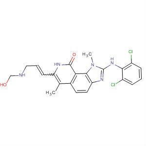 9H-Imidazo[4,5-h]isoquinolin-9-one,2-[(2,6-dichlorophenyl)amino]-1,8-dihydro-7-[3-(hydroxymethylamino)-1-propenyl]-1,6-dimethyl- molecular structure