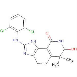 9H-Imidazo[4,5-h]isoquinolin-9-one,2-[(2,6-dichlorophenyl)amino]-1,6,7,8-tetrahydro-7-hydroxy-6,6-dimethyl- molecular structure