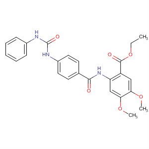 Benzoic acid,4,5-dimethoxy-2-[[4-[[(phenylamino)carbonyl]amino]benzoyl]amino]-,ethyl ester molecular structure