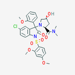 (-)-1-[5-Chloro-1-(2,4-dimethoxyphenylsulfonyl)-3-(2-methoxyphenyl)-2-oxo-2,3-dihydro-1H-indol-3-yl]-4(R)-hydroxy-L-proline N,N-dimethylamide molecular structure