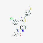 N-[4-[4-(3-CHLOROPHENYL)-2-[4-(METHYLTHIO)PHENYL]-1,3-THIAZOL-5-YL]-2-PYRIDYL]PIVALAMIDE molecular structure