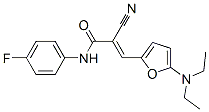 2-Propenamide,  2-cyano-3-[5-(diethylamino)-2-furanyl]-N-(4-fluorophenyl)- molecular structure