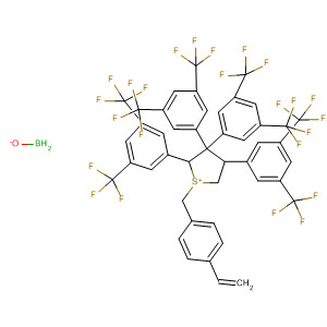 Thiophenium, 1-[(4-ethenylphenyl)methyl]tetrahydro-,tetrakis[3,5-bis(trifluoromethyl)phenyl]borate(1-) molecular structure