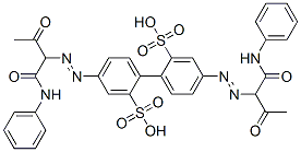 4,4-bis[[2-oxo-1-[(phenylamino)carbonyl]propyl]azo][1,1-biphenyl]-2,2-disulphonic acid molecular structure