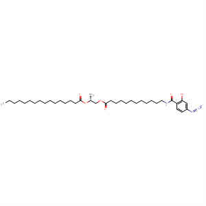 Hexadecanoic acid,(1R)-1-[[[12-[(4-azido-2-hydroxybenzoyl)amino]-1-oxododecyl]oxy]methyl]-1,2-ethanediyl ester molecular structure