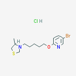 pyridine, 5-bromo-2-[[5-(4-methyl-3-thiazolidinyl)pentyl]oxy]-, hydrochloride(1:1) molecular structure